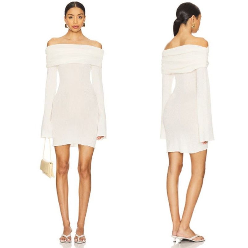 SER.O.YA NWT Galli Mini Dress in Eggshell Knit M