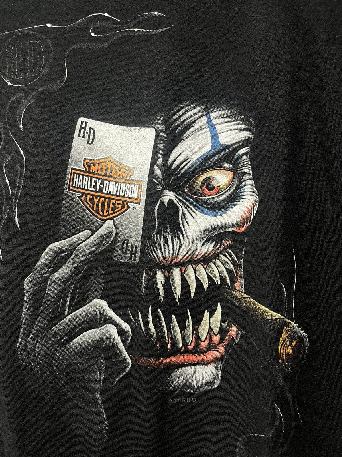 Harley Davidson Harley Davidson Reaper Smoking w/ Poker Card Graphic Tshirt Size US L / EU 52-54 / 3 - 3 Thumbnail