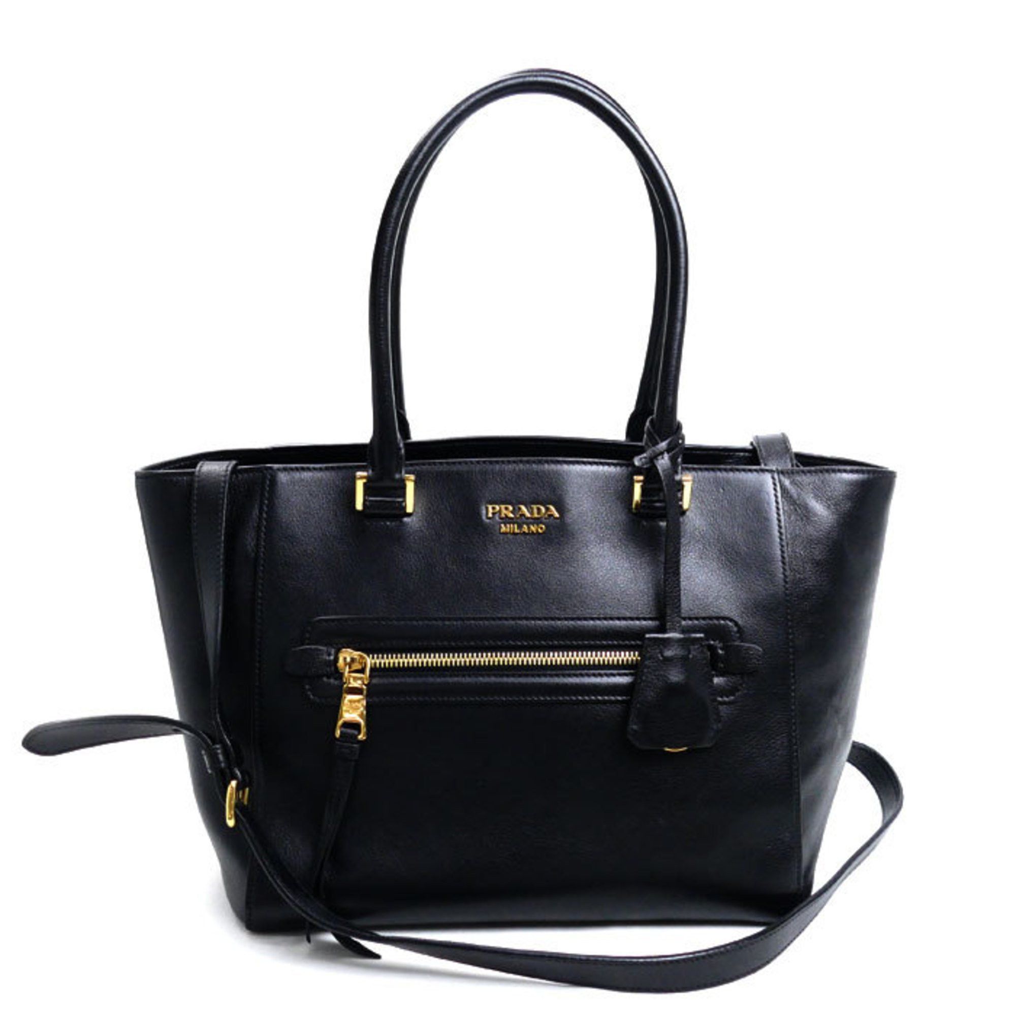 Prada Prada 2-Way Shoulder Bag Black 1BG227 Women's Size ONE SIZE - 1 Thumbnail