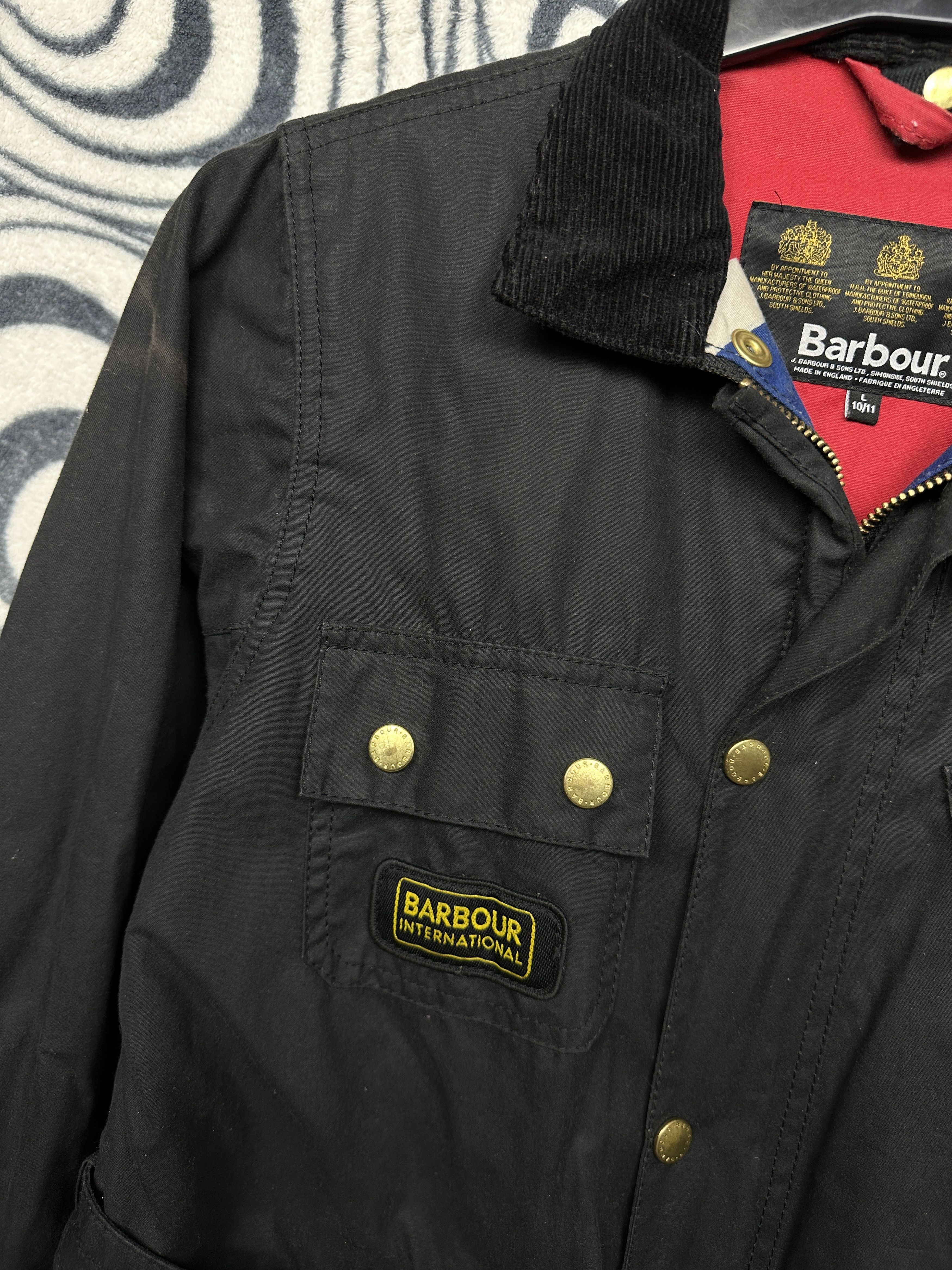 Barbour Barbour International Union Jack Kids Wax Waxed Jacket Size US XXS / EU 40 - 3 Thumbnail