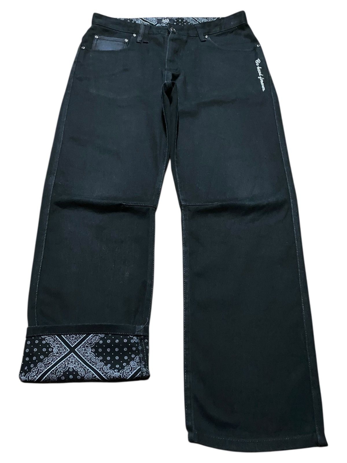 Japanese Brand ILL’S Japan Denim Loudly Voltage Embroidered Baggy Jeans Size US 34 / EU 50 - 1 Thumbnail