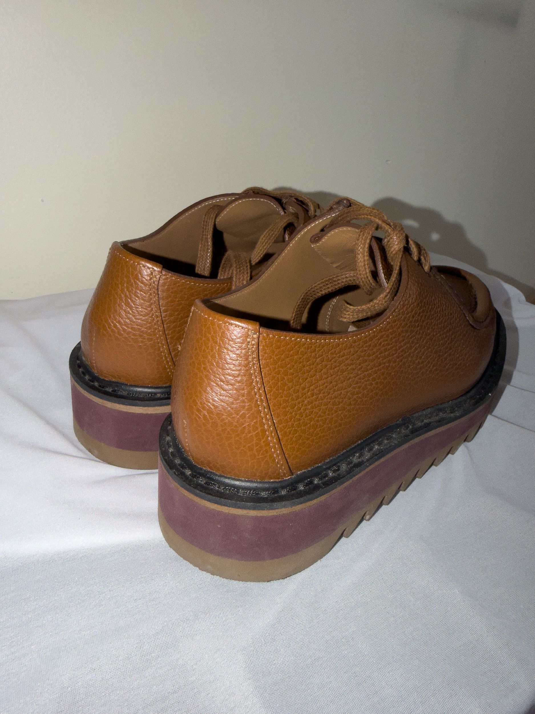 Dries Van Noten Dries Van Noten Tan Platform Derbys Size US 6.5 / EU 39-40 - 4 Thumbnail