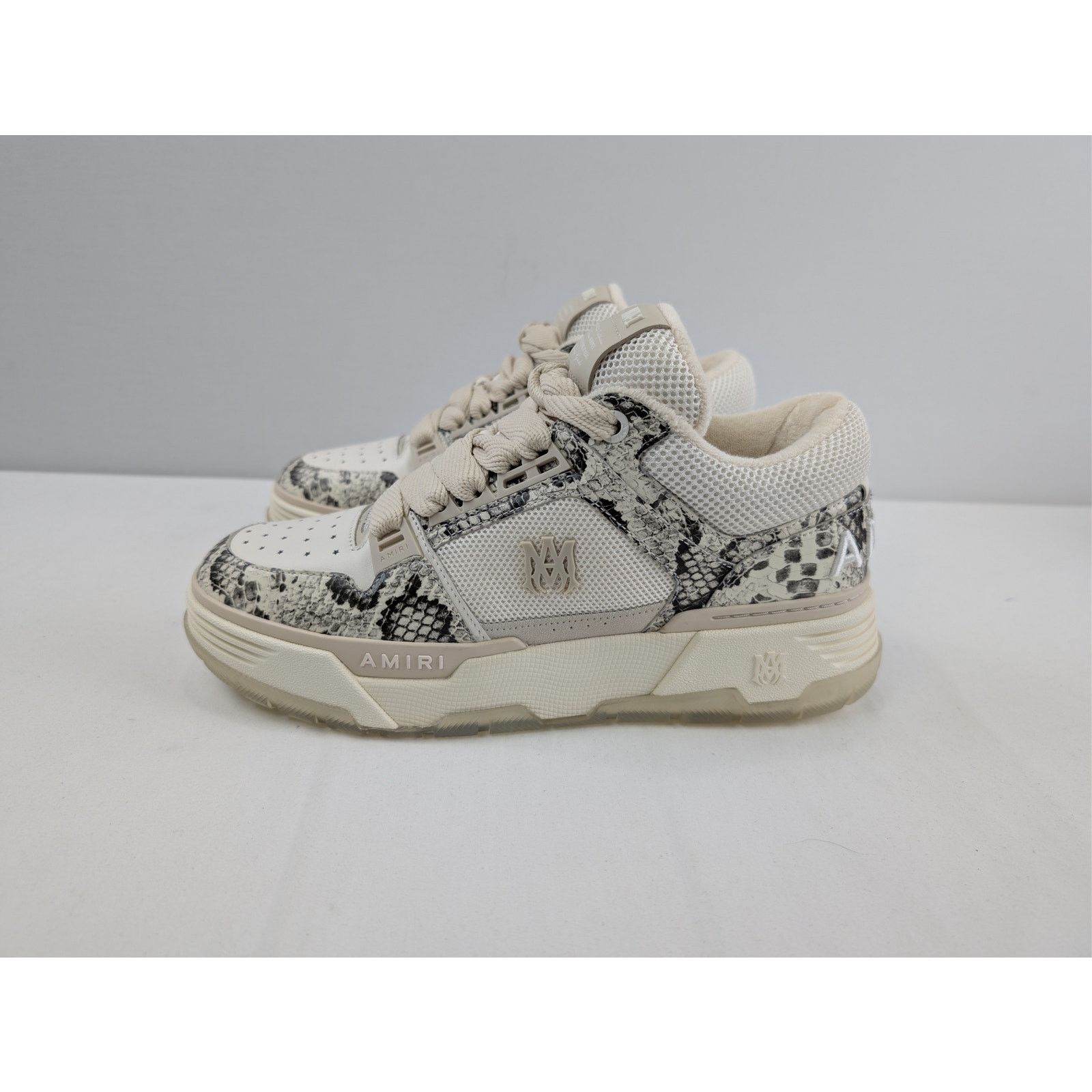 Amiri o1rshd1 Snake MA-1 Top Low Sneakers in Alabaster Size US 11 / EU 44 - 8 Thumbnail