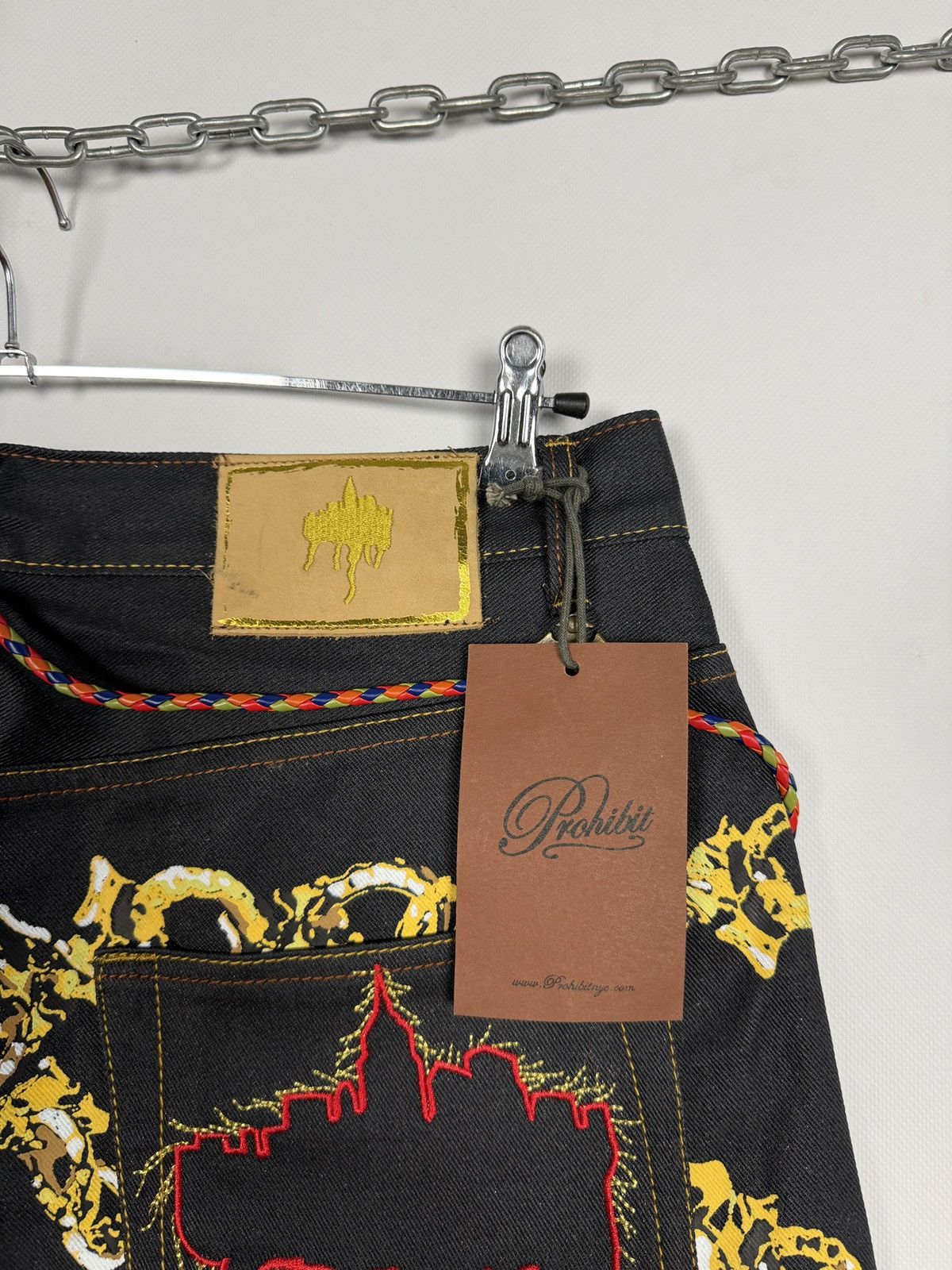 Other Prohibit Graphic Jeans Chain Print Denim Pants Y2K Size 36 Size US 36 / EU 52 - 16 Thumbnail