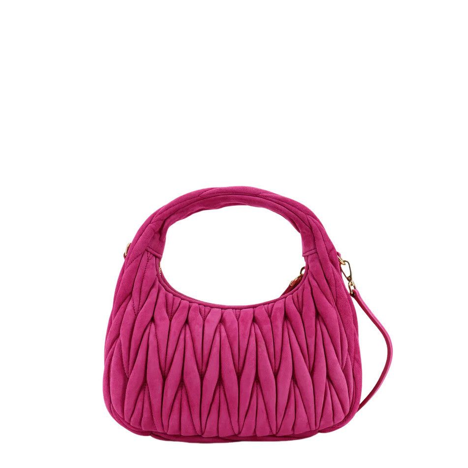 Miu Miu MIU MIU Wander Small $2950 Fuchsia Suede Hobo Bag New And Au Size ONE SIZE - 2 Thumbnail