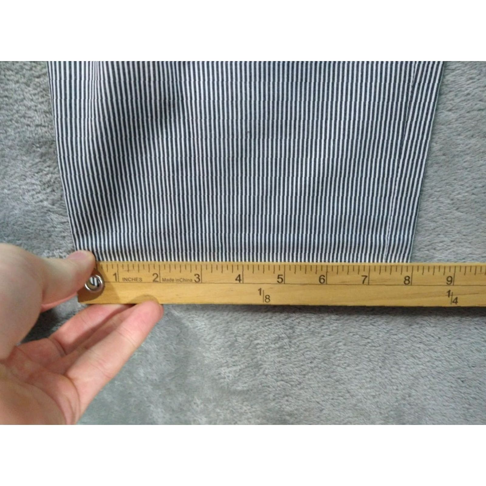 Chaps Chaps Pants Womens 12 Petite Black White Striped Straight Leg Trouser Cotton Size 34" / US 12 / IT 48 - 6 Thumbnail