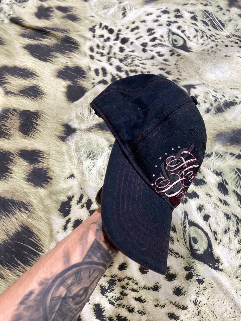 Harley Davidson Hats black Vintage Harley Davidson Cap Y2K streetwear Size ONE SIZE - 5 Thumbnail