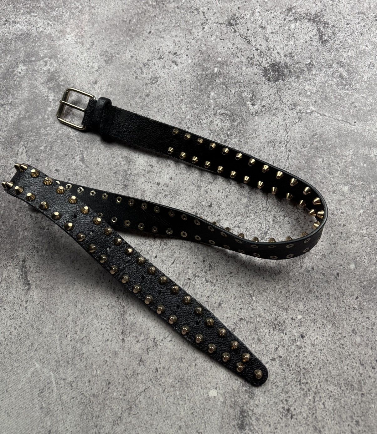 Japanese Brand 00’s NUMBER NINE STYLE PUNK STUDDED RARE Y2K BELT VINTAGE Size ONE SIZE - 5 Thumbnail