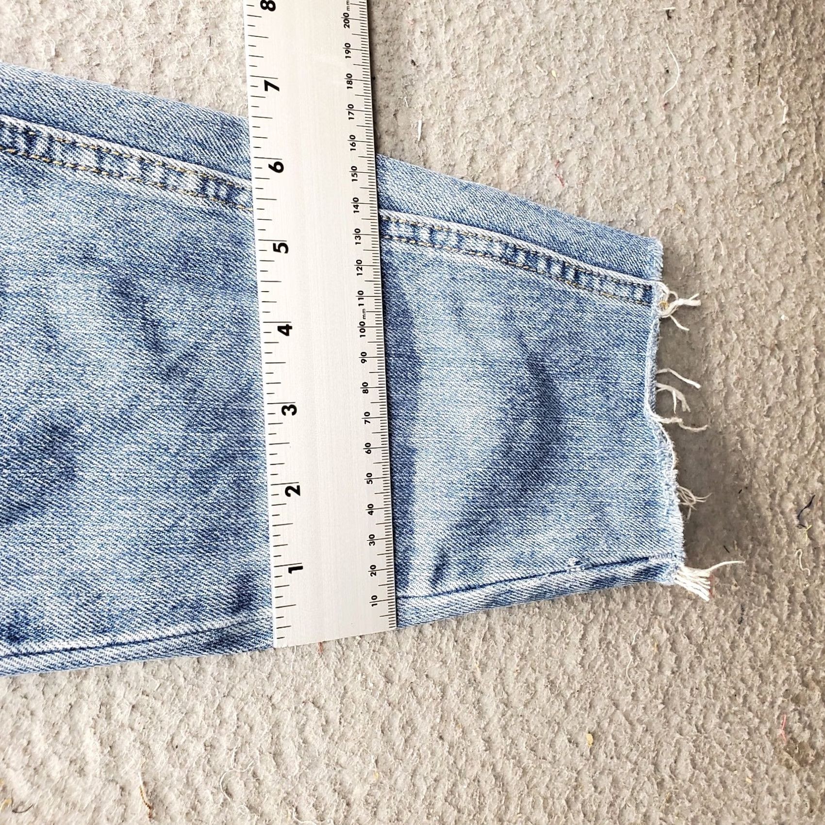 Free People Free People We The Free Jeans Womens 25 Blue Denim Regular Distressed High Rise Button Fly Size 42" / US 20 - 6 Thumbnail