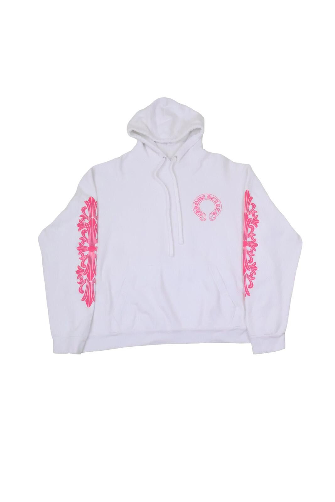 Chrome Hearts Horseshoe Floral Pink White Hoodie Size ONE SIZE - 1 Thumbnail