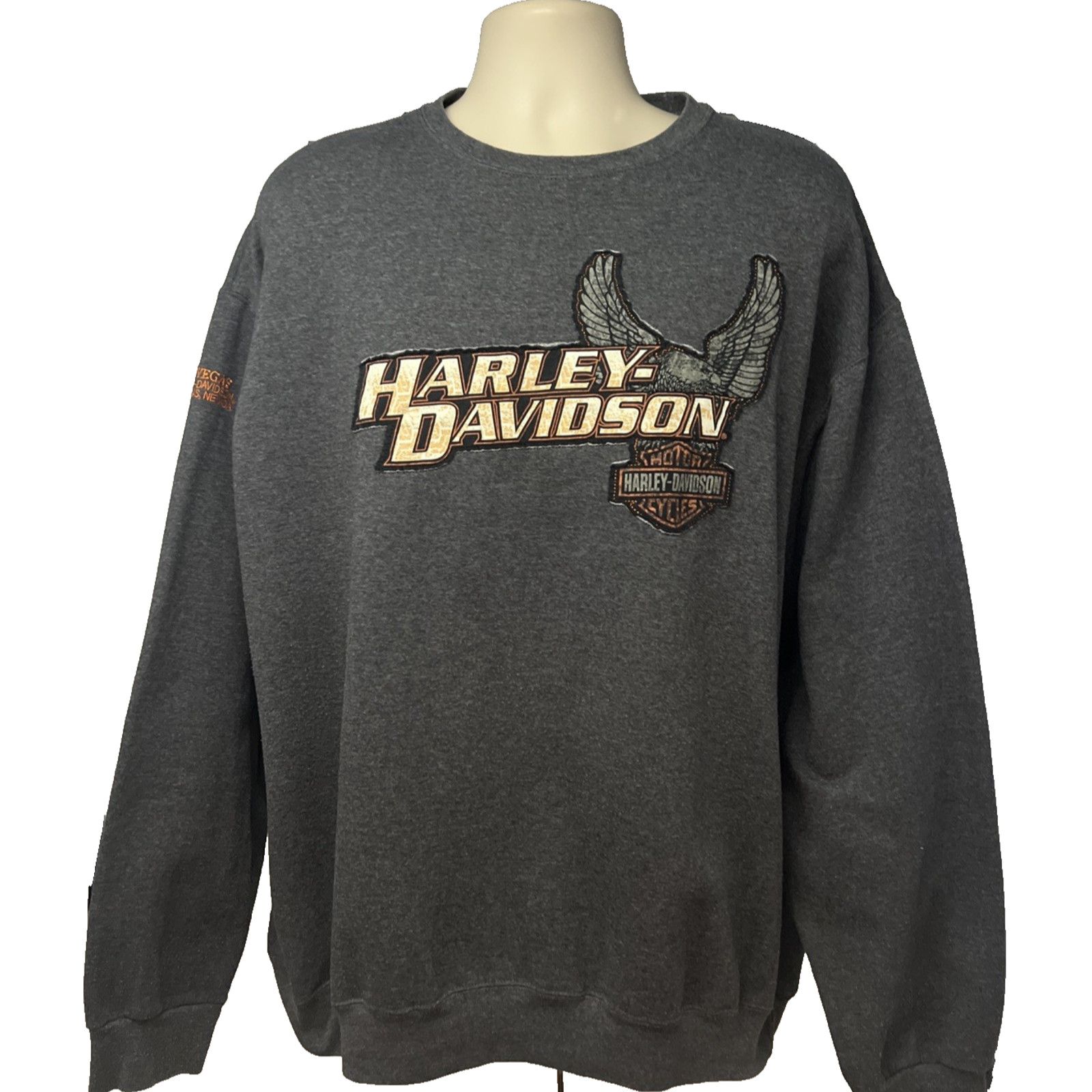 Harley Davidson Harley Davidson Gray Embroidered Pullover Sweatshirt 3XL Size US XXL / EU 58 / 5 - 1 Thumbnail
