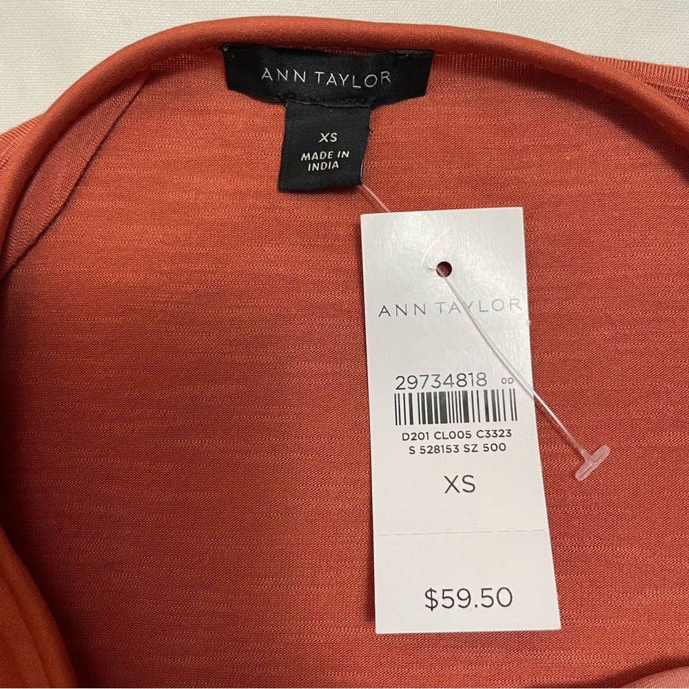 Ann Taylor NWT New Ann Taylor Balloon Sleeve Rayon Burnt Orange Blouse Size XS / US 0-2 / IT 36-38 - 6 Thumbnail