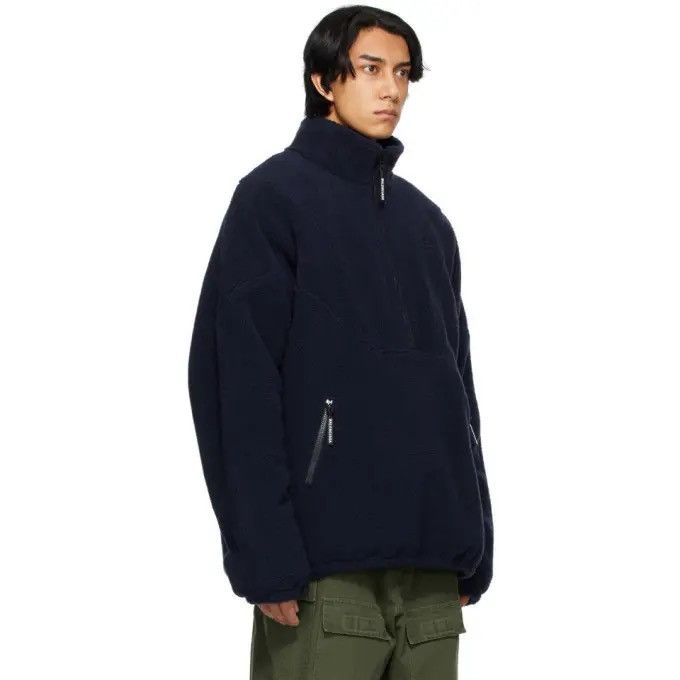 Balenciaga Balenciaga Navy Sherpa 1/2-Zip Jacket Size US L / EU 52-54 / 3 - 3 Thumbnail