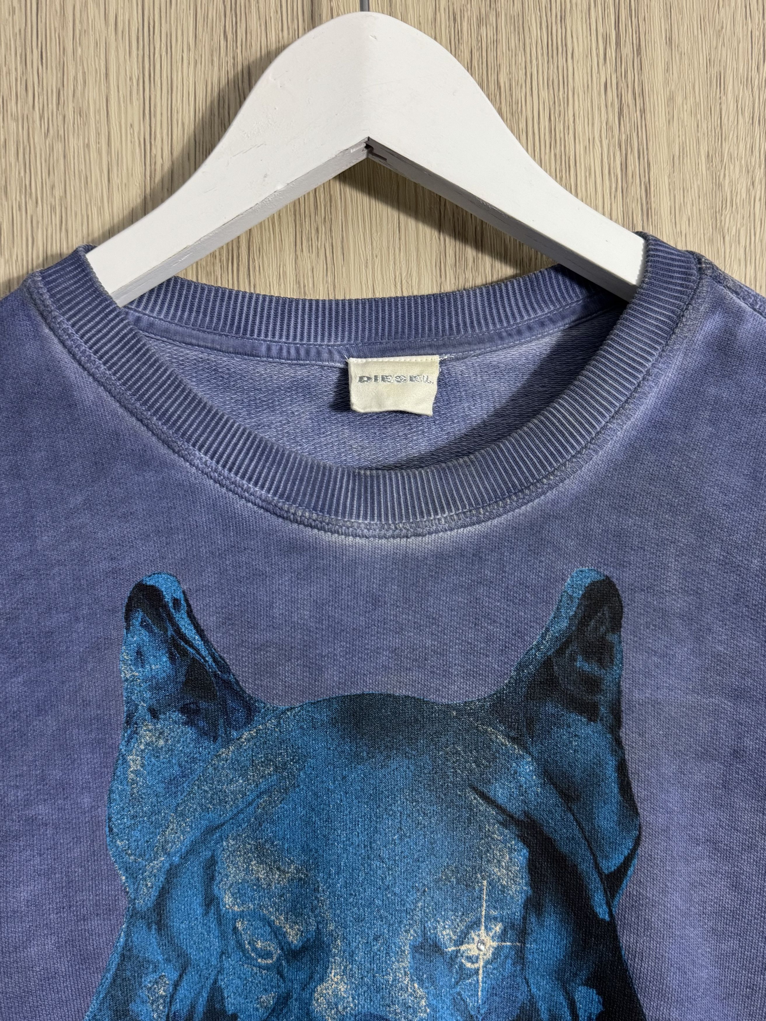 Diesel Vintage Diesel Wolf Logo Washed Faded Sweatshirt Size US M / EU 48-50 / 2 - 7 Thumbnail