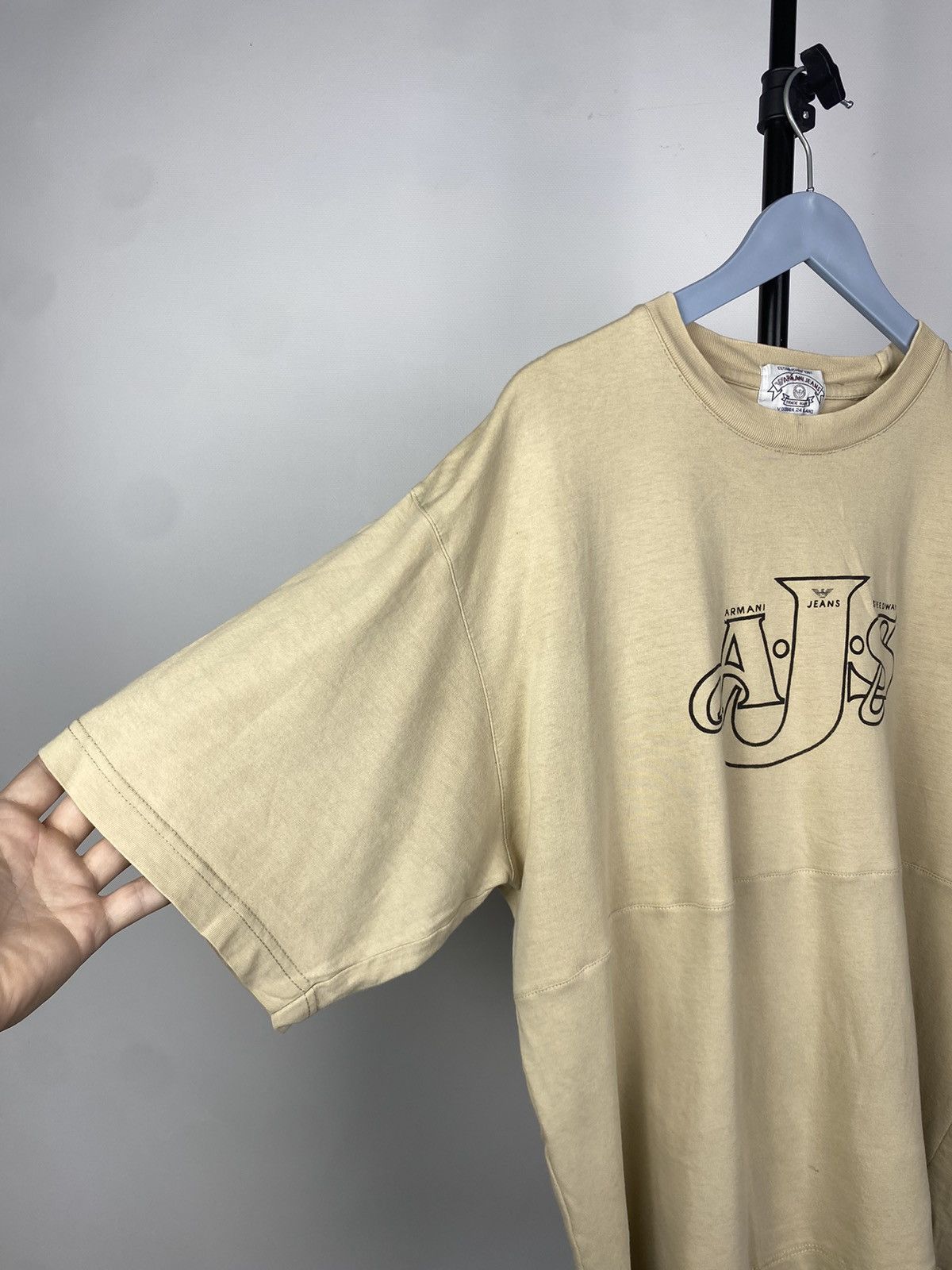 Armani × Vintage Y2K Big Logo Armani T-shirt Avant Garde Streetwear VTg Size US M / EU 48-50 / 2 - 2 Thumbnail