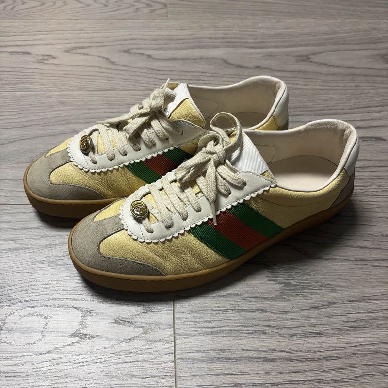 Gucci G74 Web Leather Low Top Sneakers 0079