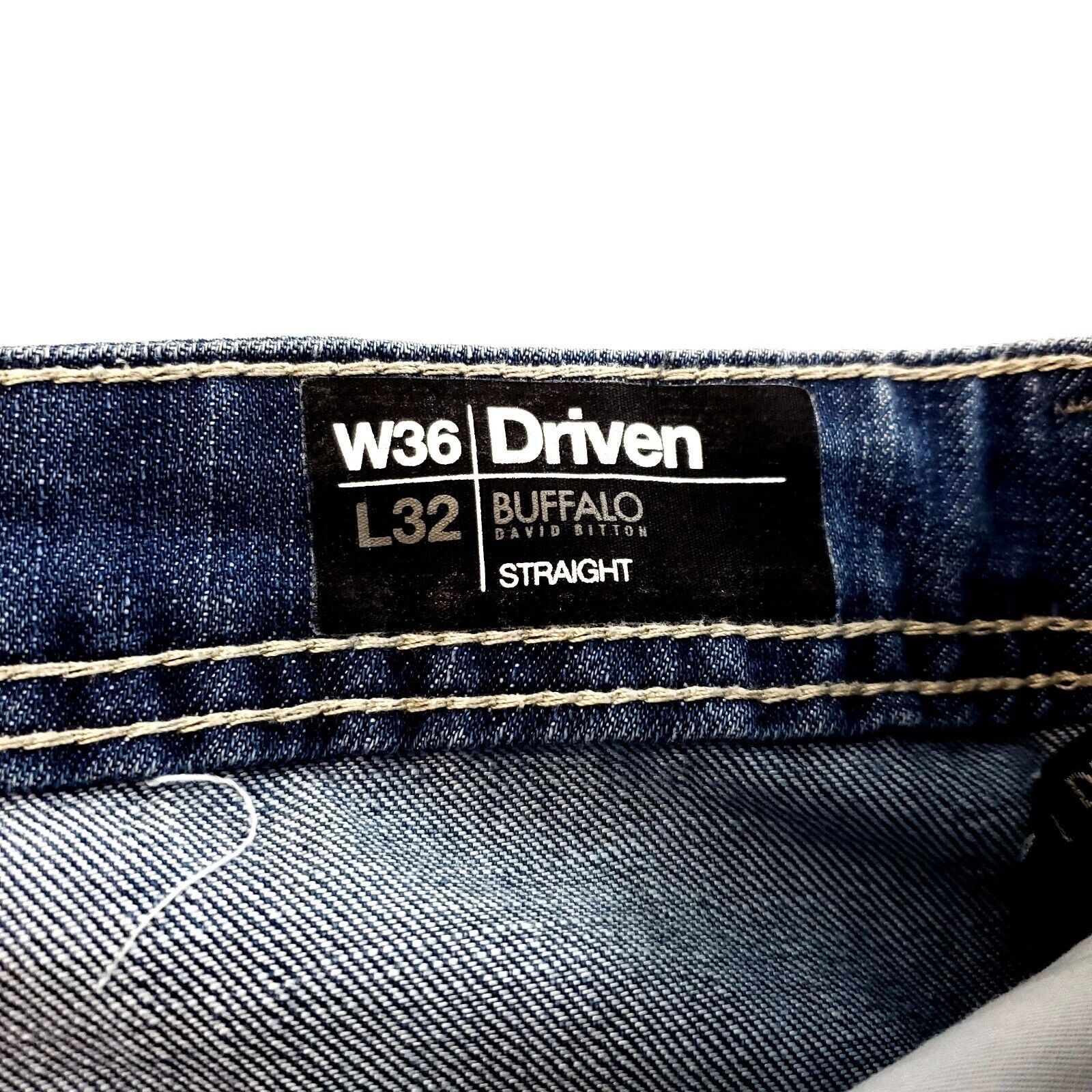 Buffalo David Bitton Buffalo David Bitton Driven Straight Whiskers Blue Denim Jea Size US 39 - 6 Thumbnail