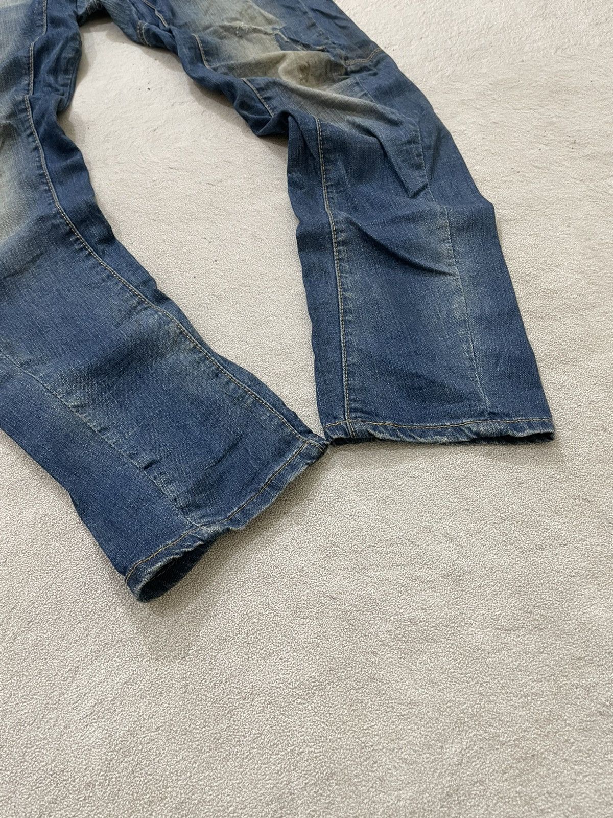 Japanese Brand 2000s Dsquared Patchwork Denim Ripped Mudwash Jeans Y2K Size US 33 - 3 Thumbnail