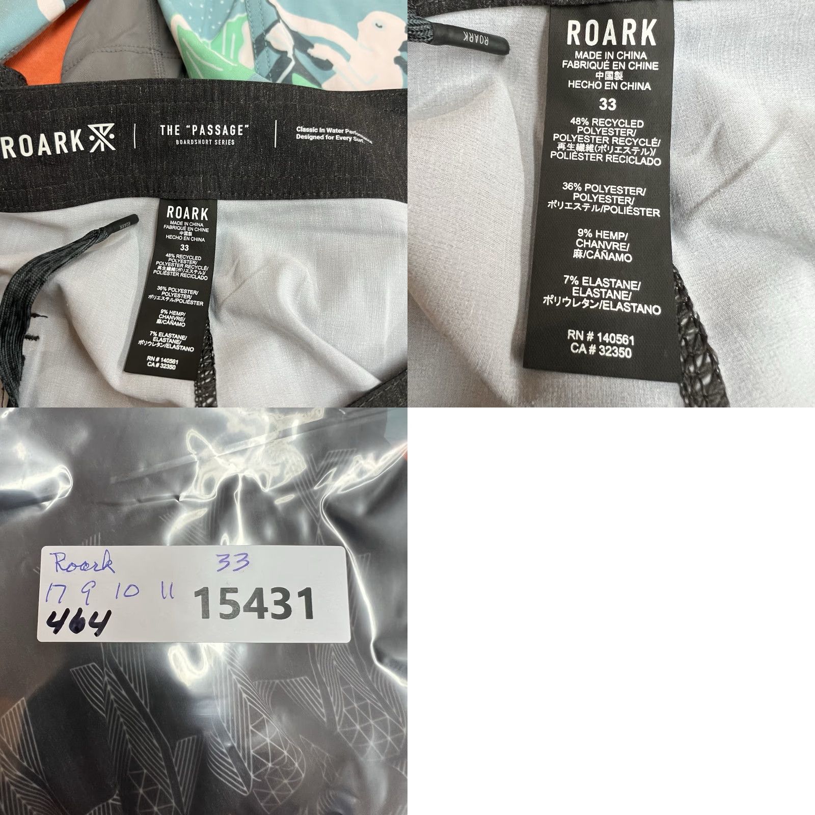 Roark ROARK The Passage Short Shorts Men’s 33 Black Lined Gym Casual Size US 33 - 8 Thumbnail