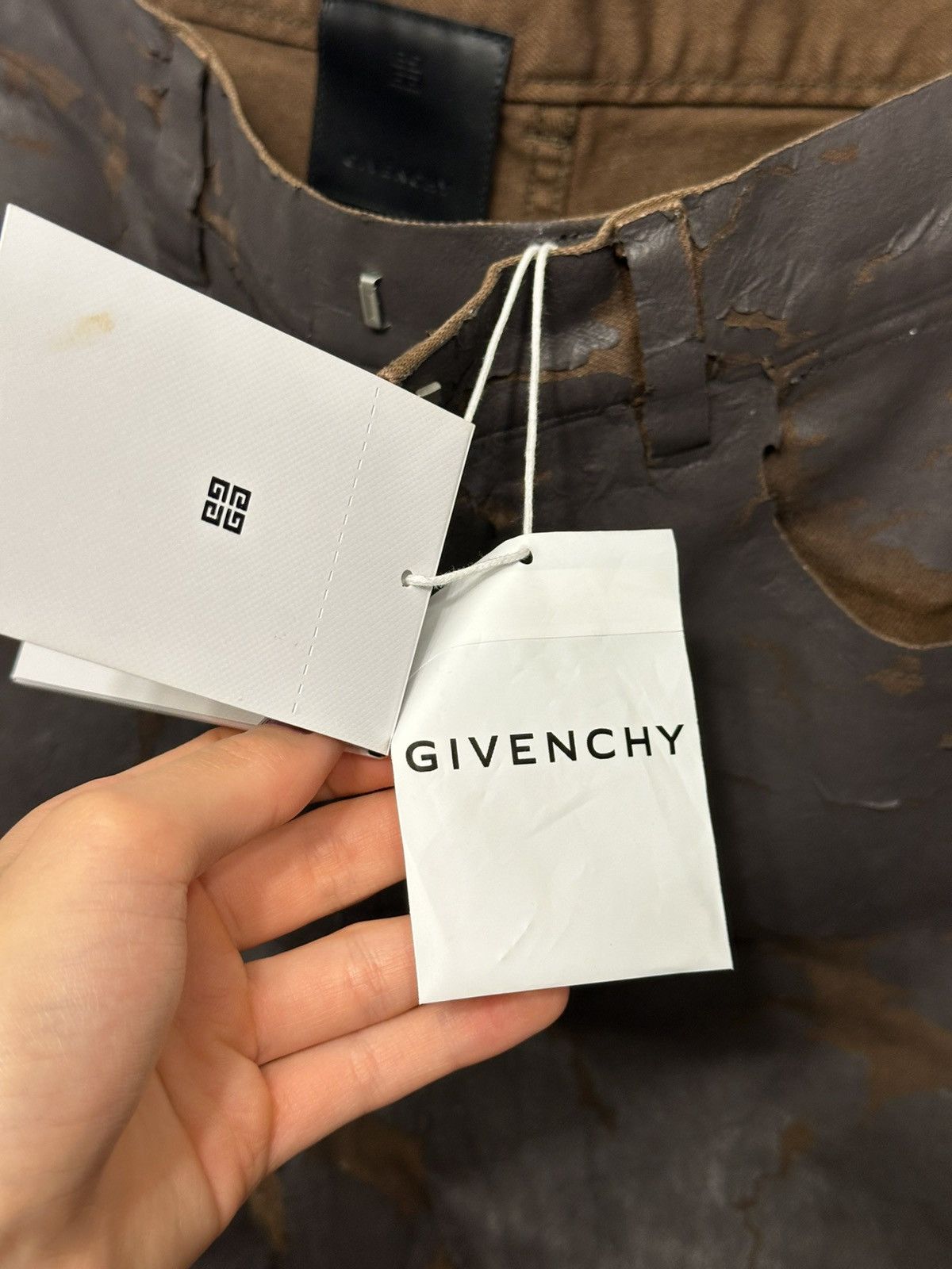 Givenchy Givenchy Crackled Zip Jeans Size US 31 - 12 Thumbnail