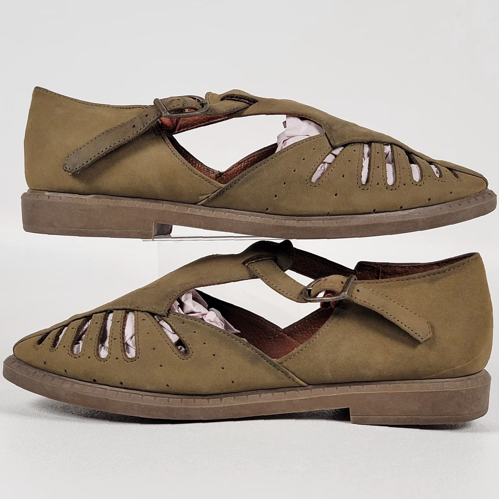 Vintage Brass Plum Comfort T Strap Mary Jane Flat Women 5.5 US Brown Leather Size US 6 / IT 36 - 3 Thumbnail