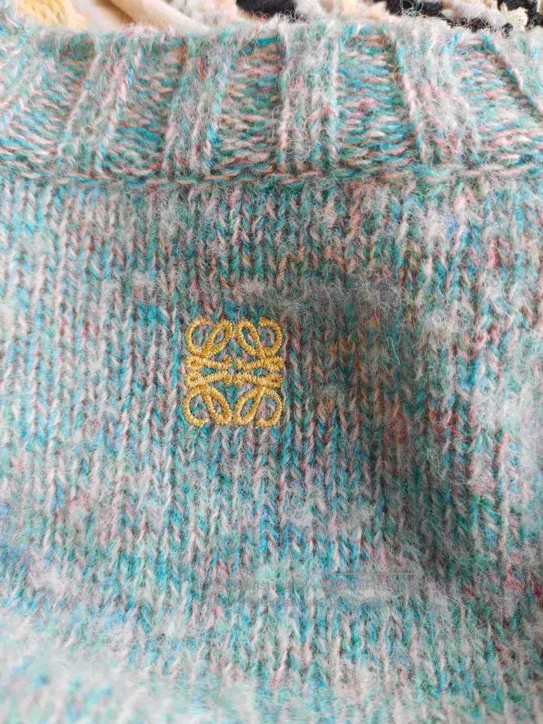 Loewe Loewe Blue and Yellow Color-block Embroidered Logo Wool Sw Size M / US 6-8 / IT 42-44 - 3 Thumbnail