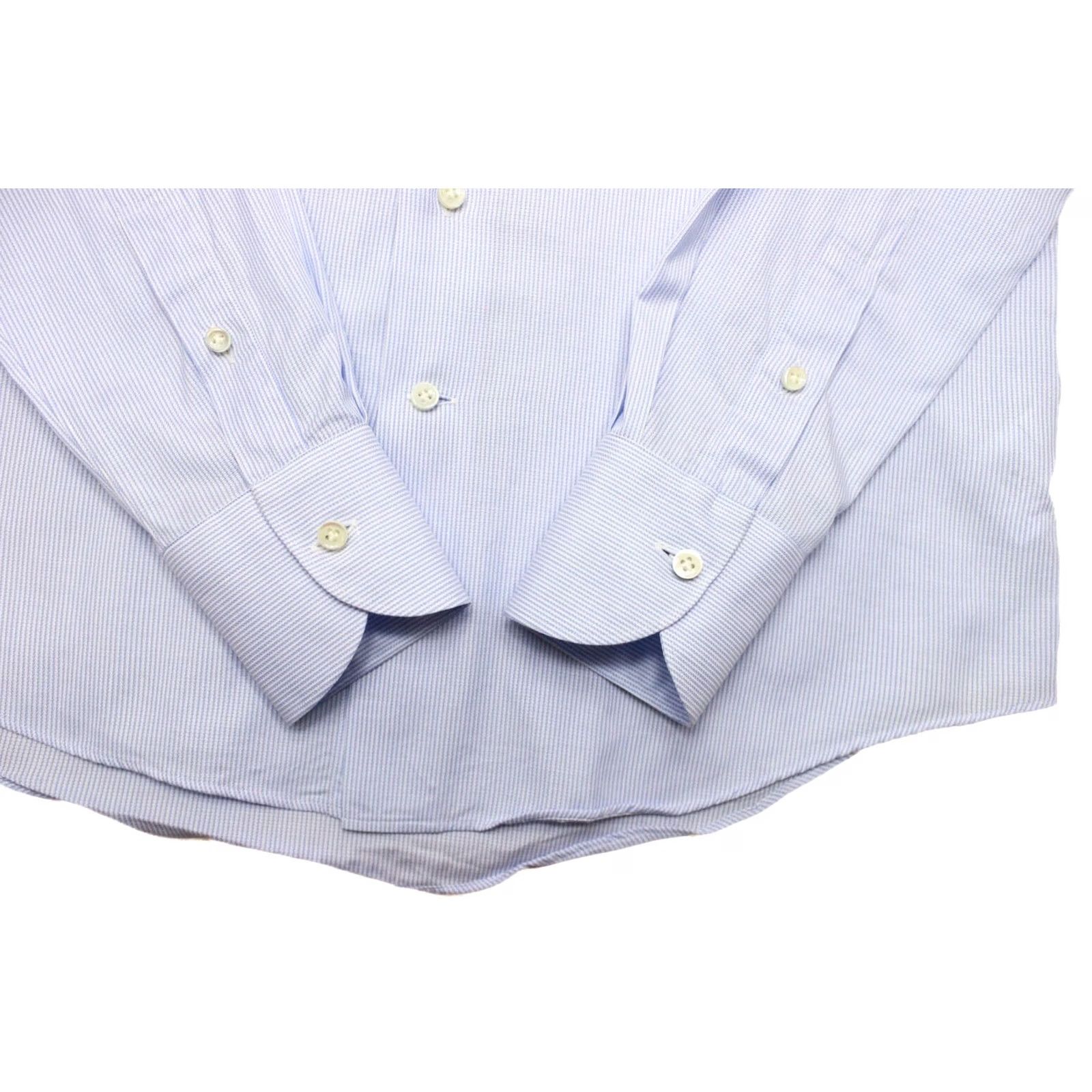 Suitsupply Suitsupply Dress Shirt Men 35 / 13 1/2 Pinstriped Spread Slim Fit Formal Shirt Blue Size 34R - 5 Thumbnail