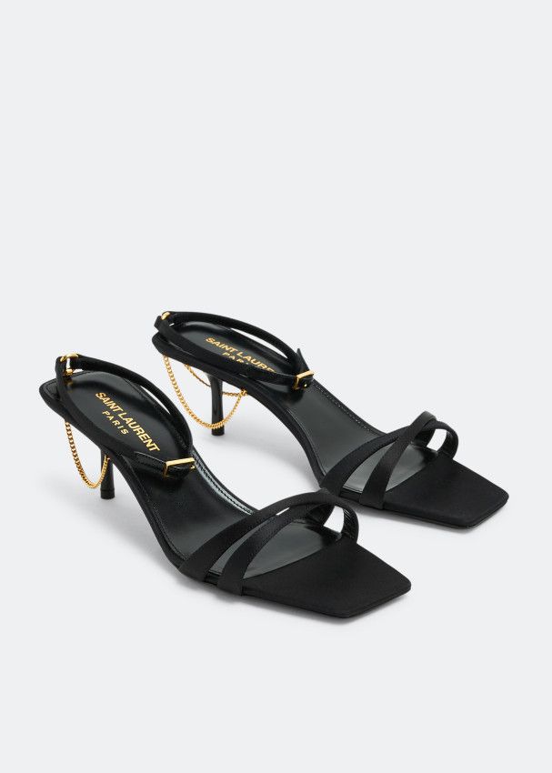 Saint Laurent Paris o1b1hav110125 Melody Sandals in Black Size US 6.5 / IT 36.5 - 4 Thumbnail