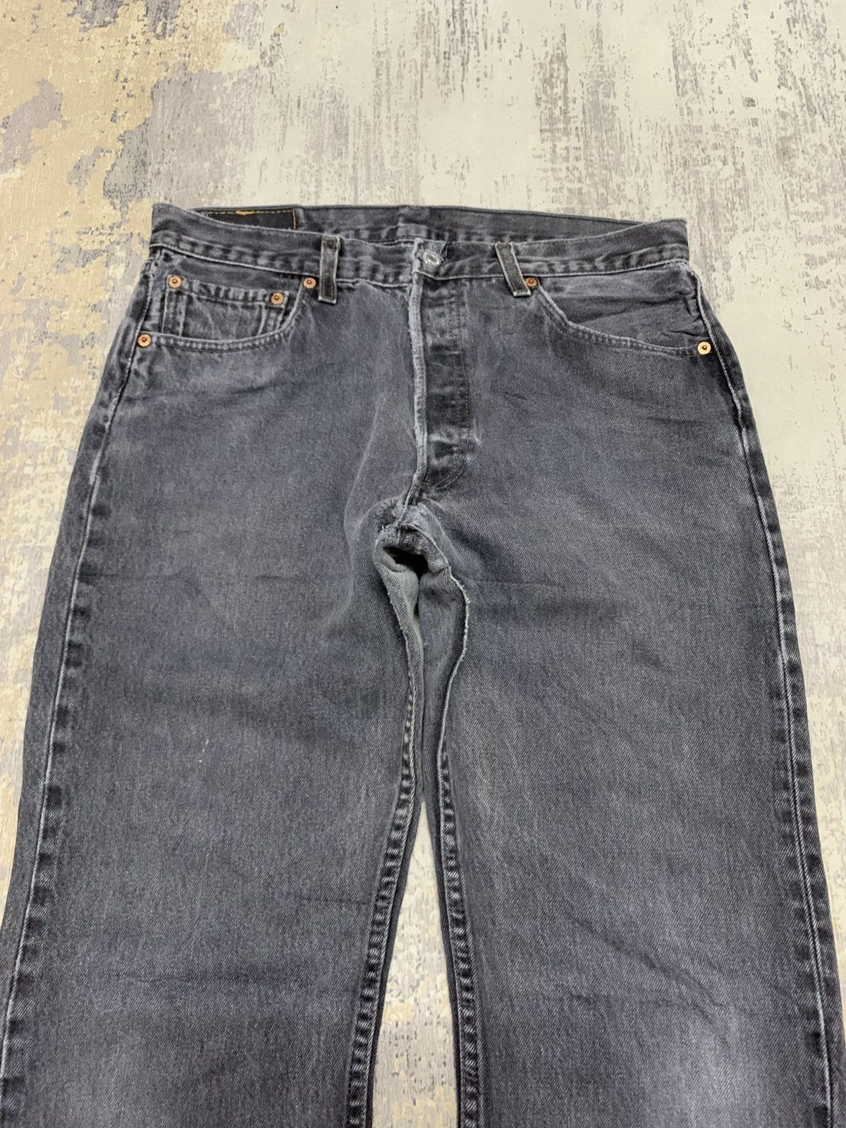 Size 30x35 Vintage Levis 501 Repaired Denim Loose Jeans