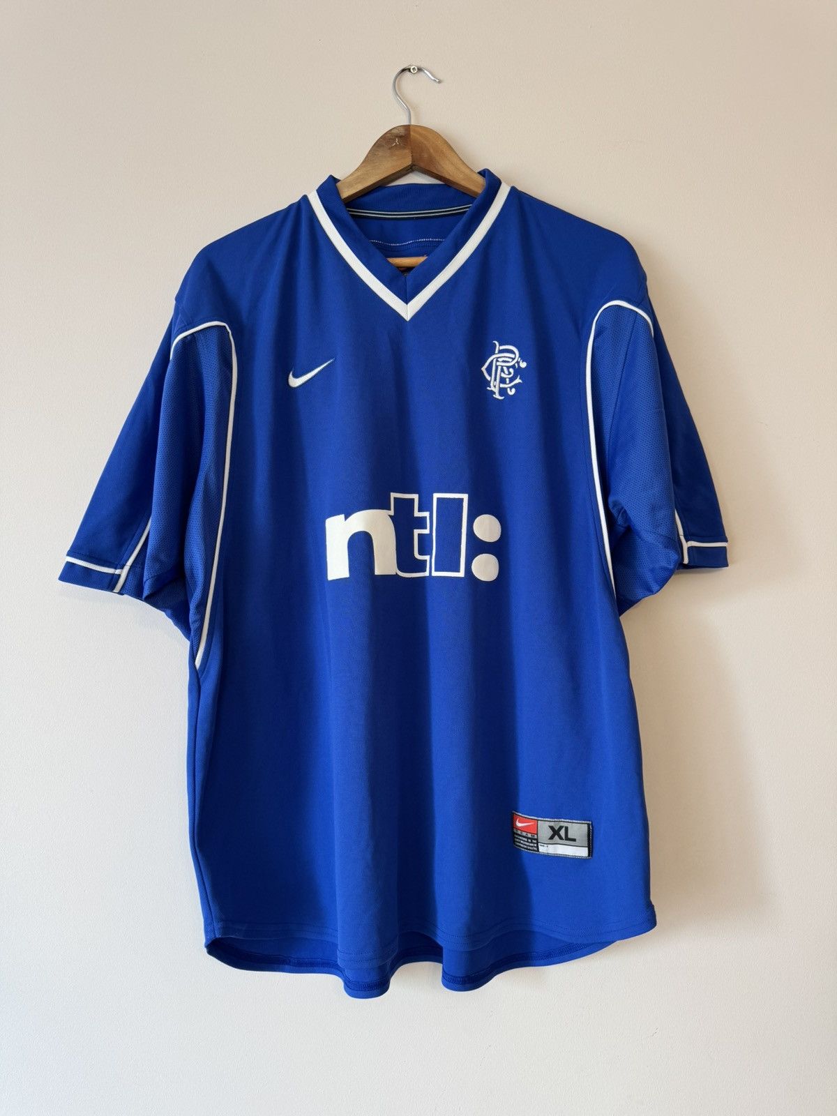 Nike Vintage Rangers Glasgow 1999-2001 Home Soccer Jersey Shirt Size US XL / EU 56 / 4 - 1 Thumbnail
