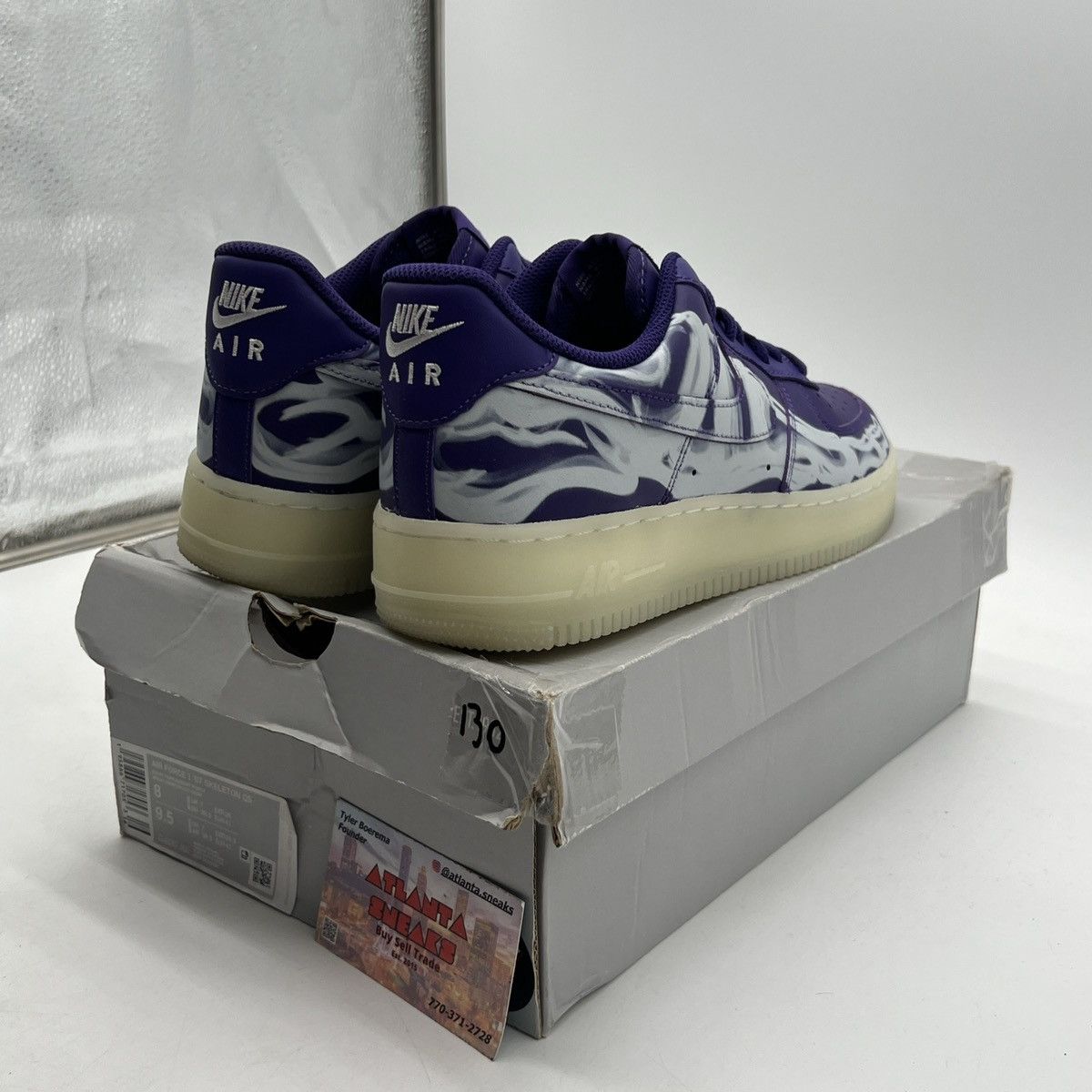 Nike Air Force 1 purple skeleton Size US 8 / EU 41 - 5 Thumbnail