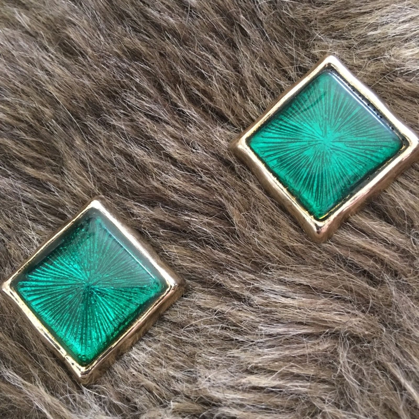 Vintage Vintage 80s psychedelic diamond shape earrings Size ONE SIZE - 2 Thumbnail