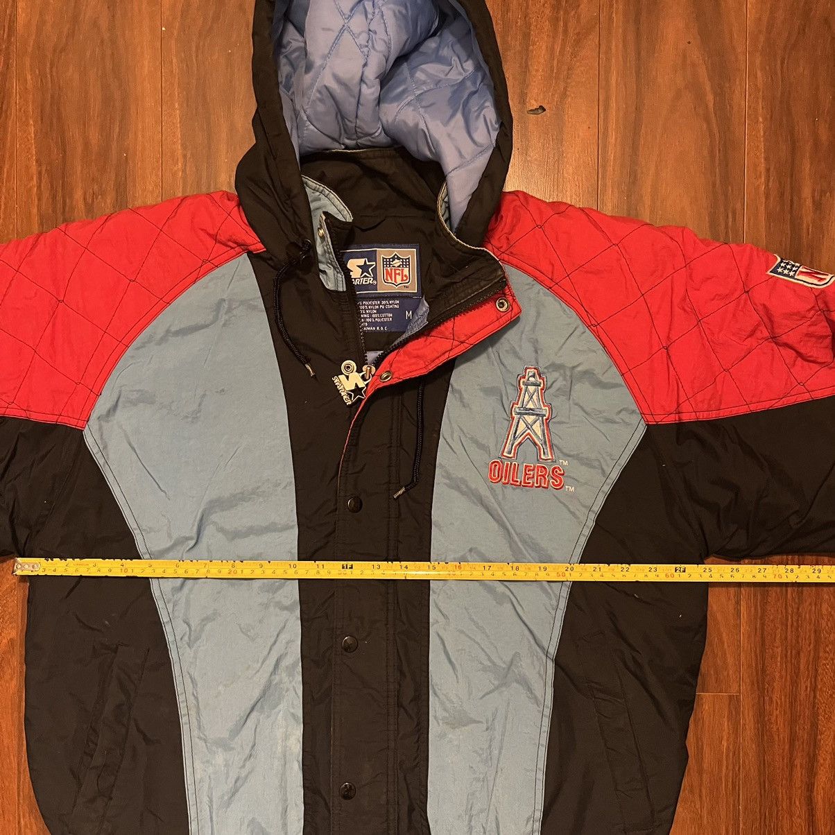 NFL Vintage 90s NFL HOUSTON OILERS Texans STARTER PUFFER JACKET Size US M / EU 48-50 / 2 - 4 Thumbnail