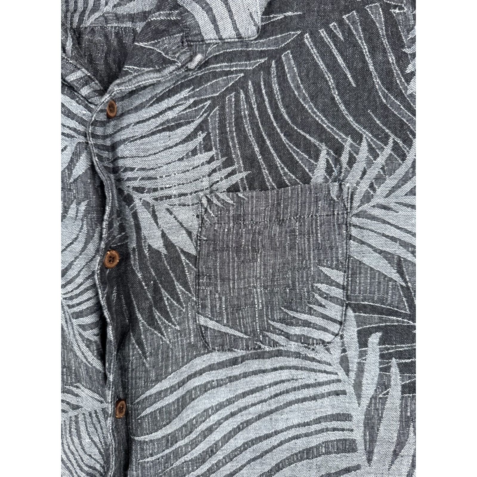 Vintage 28 Palms Shirt Men XL Gray Palm Leaf Hawaiian Button Up Silk Blend Linen Size US XL / EU 56 / 4 - 6 Thumbnail
