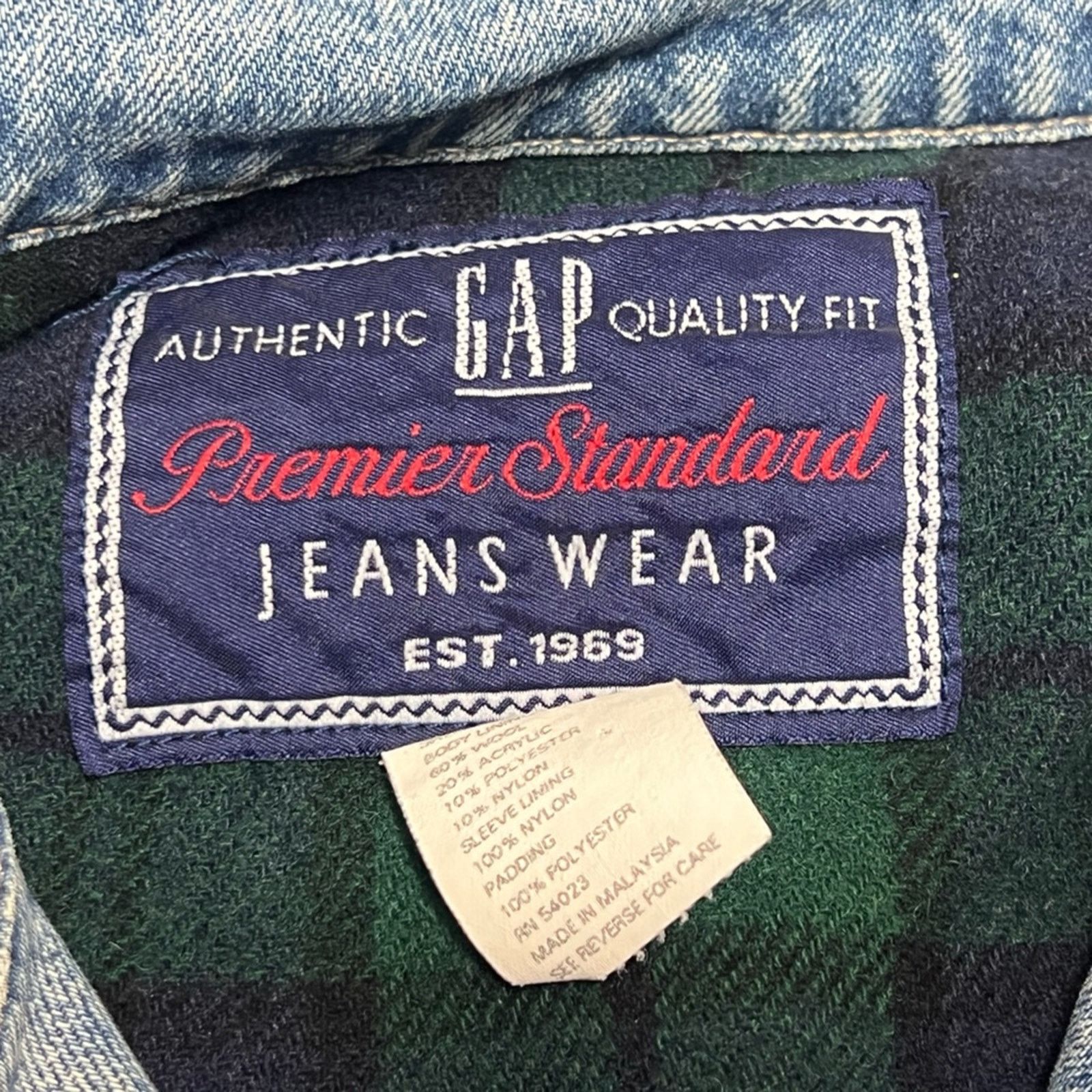 Gap Vintage 90s GAP Denim Jean Jacket Blanket Lined Men's CLEAN Size US L / EU 52-54 / 3 - 5 Thumbnail