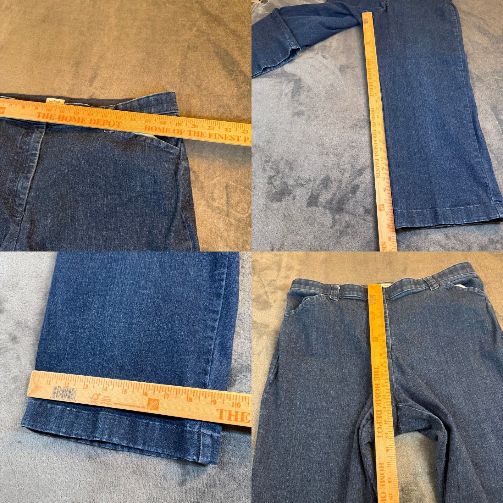 Vintage LL Bean Classic Fit Wide Leg Jeans Dark Wash Blue Stretch Denim Womens Size 20 R Size 42" / US 20 - 8 Thumbnail