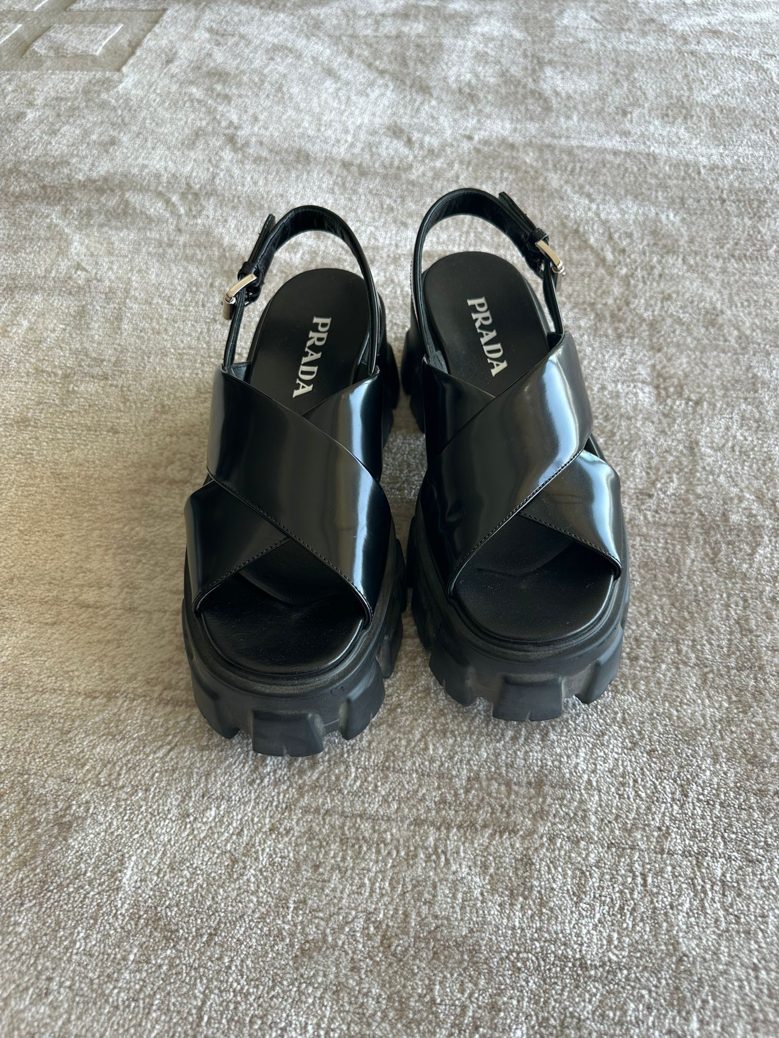 Prada (RRP $900) Prada Monolith Sandals Size US 8.5 / IT 38.5 - 2 Thumbnail