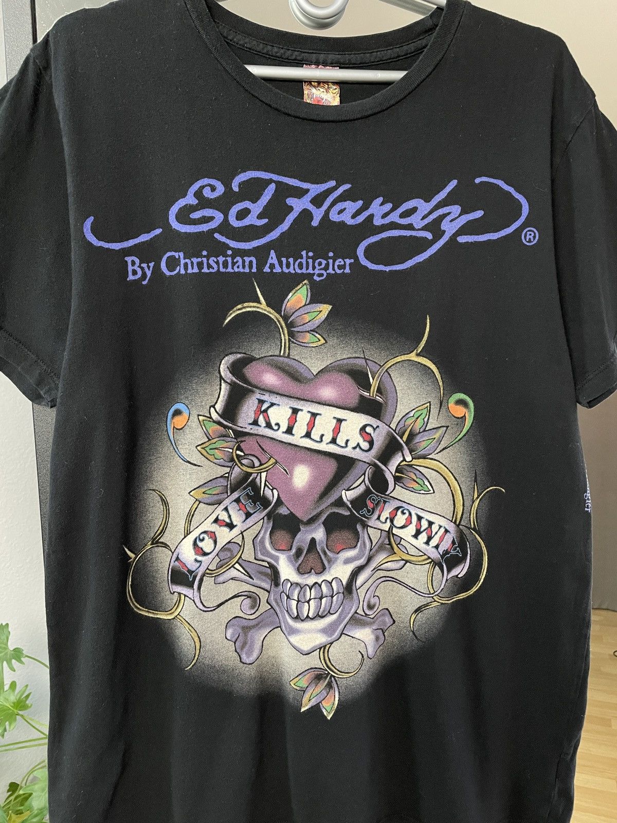 Ed Hardy Vintage Y2K Ed Hardy Over Printed Tee Skull T-shirt Size US L / EU 52-54 / 3 - 3 Thumbnail
