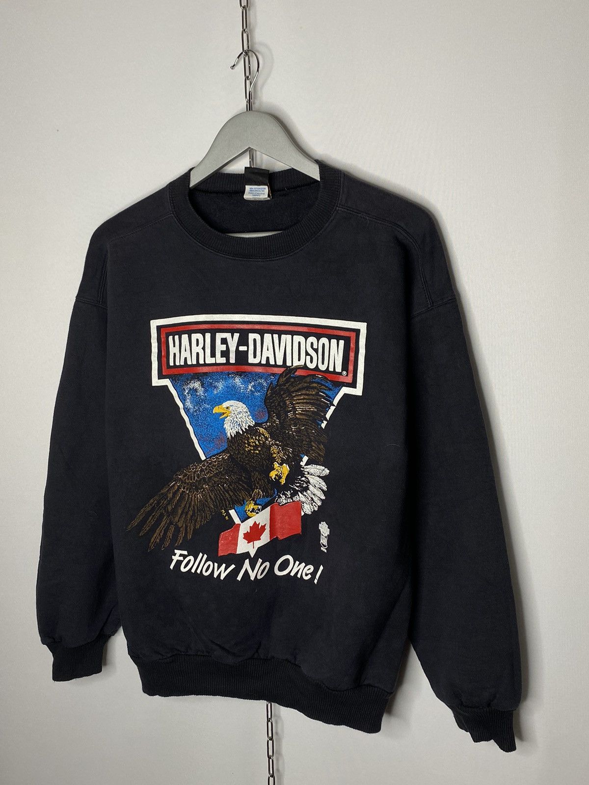 Vintage 🏍️Vintage Rare Harley Davidson “Follow No One” Sweatshirt🏍️ Size US L / EU 52-54 / 3 - 3 Thumbnail