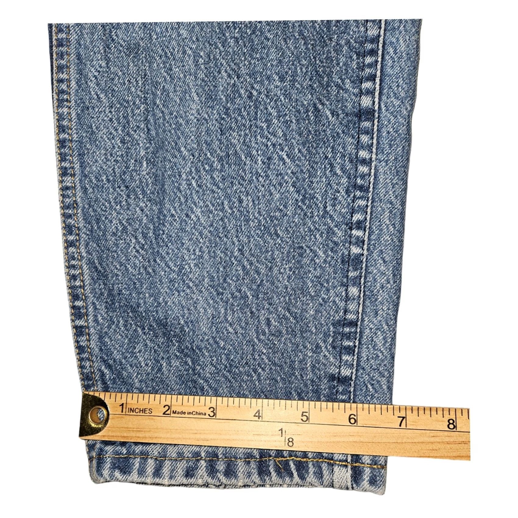 Lee VINTAGE Lee Tapered Jeans Women 16 Tall High Rise 90s Hipster Logo Blue Denim Size 38" / US 16 / IT 52 - 6 Thumbnail