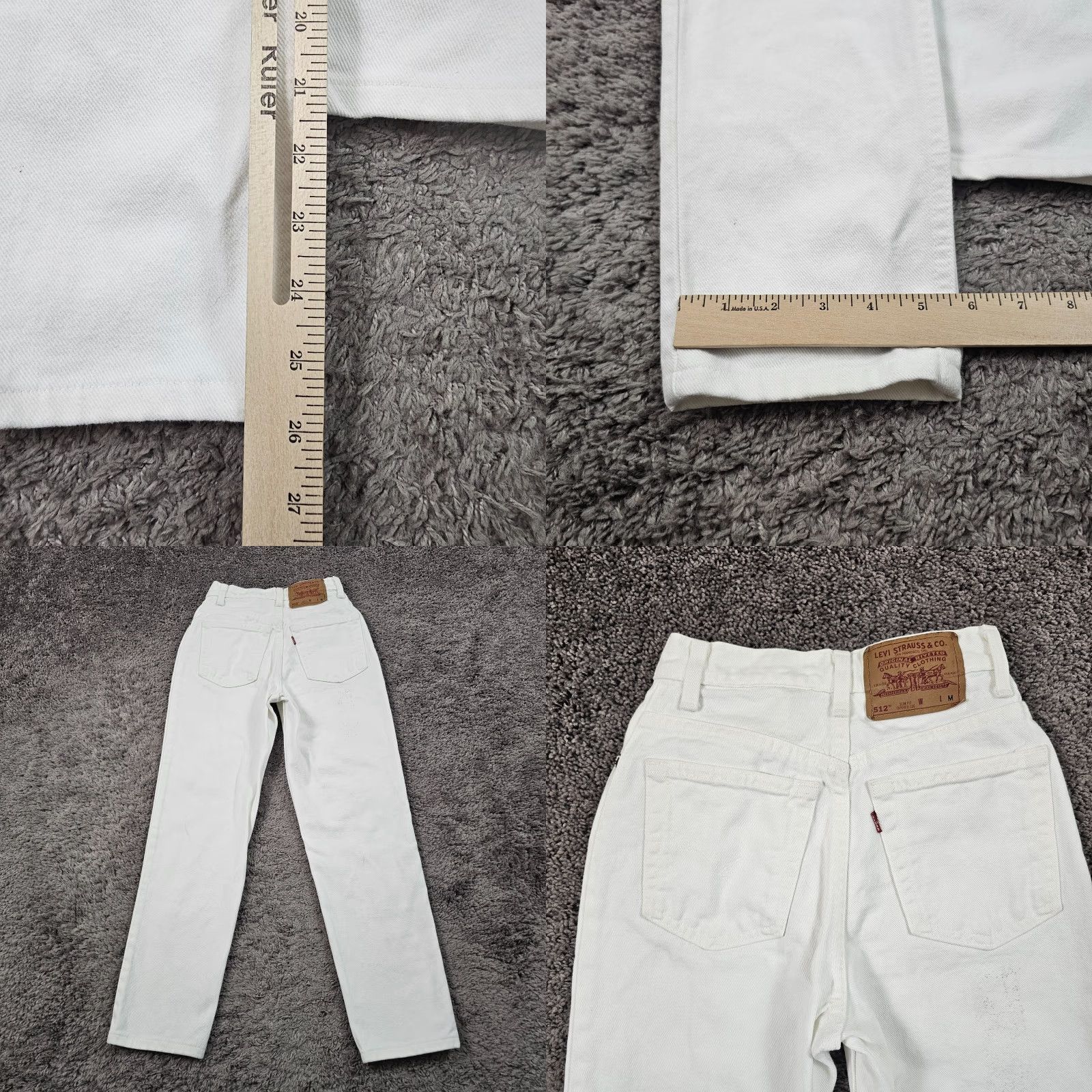 Levi's VINTAGE Levi's Jeans 512 Womens Slim White 1 High Rise Denim 21x26 USA Size 42" / US 20 - 8 Thumbnail