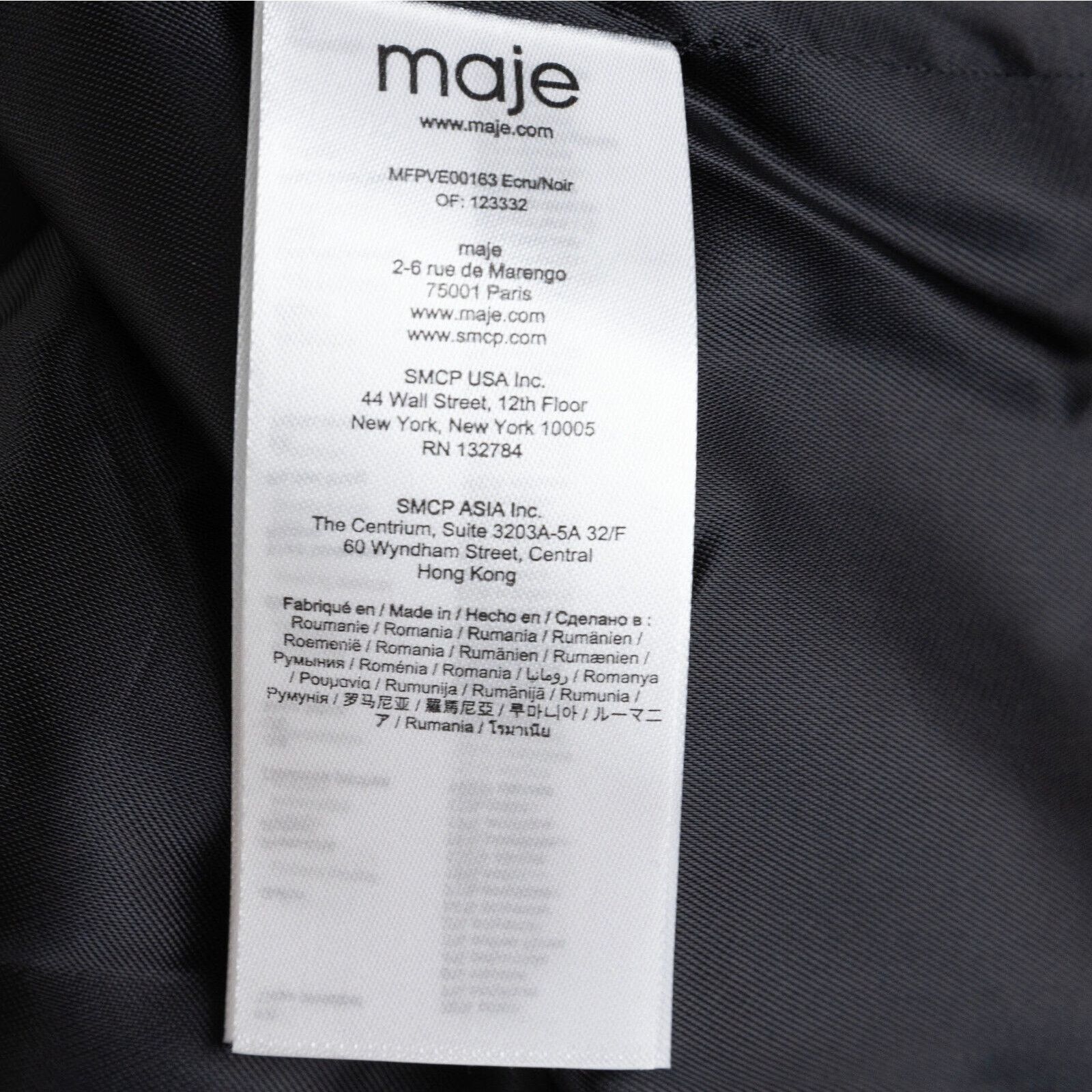 Maje Maje Visala Tweed Jacket Ecru/Noir Size 42/XL Size M / US 6-8 / IT 42-44 - 6 Thumbnail