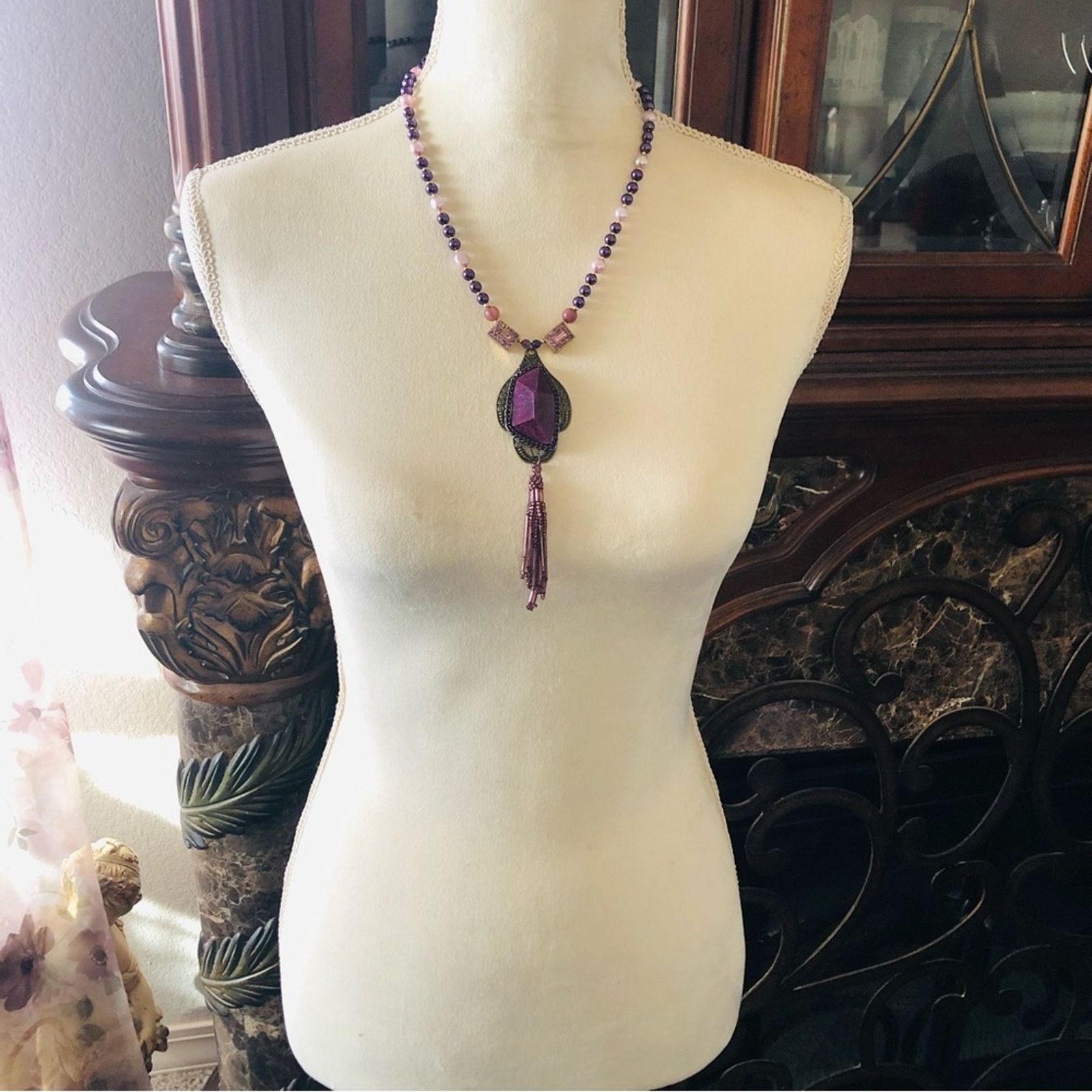Handmade Handcrafted repurpose lilac freshwater purple Pearl necklace Size ONE SIZE - 6 Thumbnail
