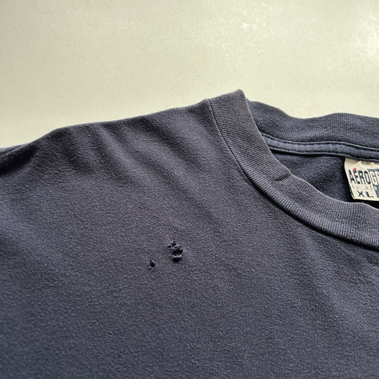 Aeropostale × Vintage Vintage 90s Aeropostale T Shirt XL Logo Faded Navy Blue Rare Size US XL / EU 56 / 4 - 3 Thumbnail