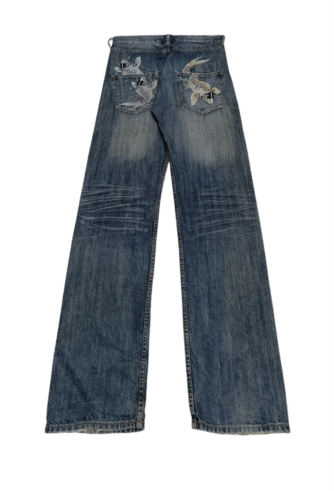 If Six Was Nine × Japanese Brand Rare Vintage Japanese Brand Sukajan Multi Pocket Jeans 1990s Size US 33 - 1 Thumbnail