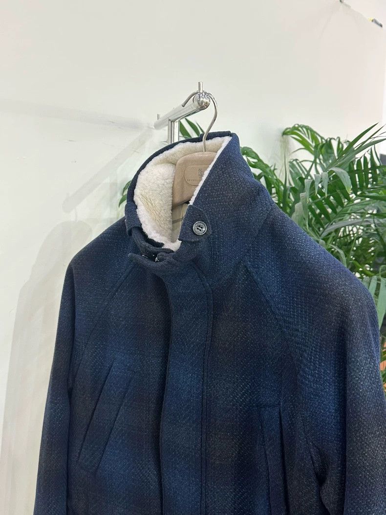Loro Piana LORO PIANA Blue and black checkered cashmere coat Size XS / US 0-2 / IT 36-38 - 3 Thumbnail