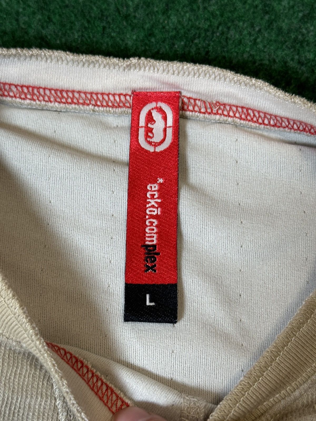 Ecko Unltd. × Vintage Y2L Ecko UNLTD Denim Baggy Hip Hop Biege Sand T Shirt Size US L / EU 52-54 / 3 - 3 Thumbnail