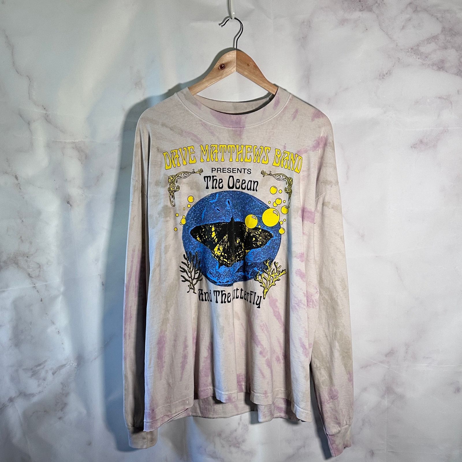 Dave Matthews Band Tie Dye Ocean & Butterfly Tour Longsleeve