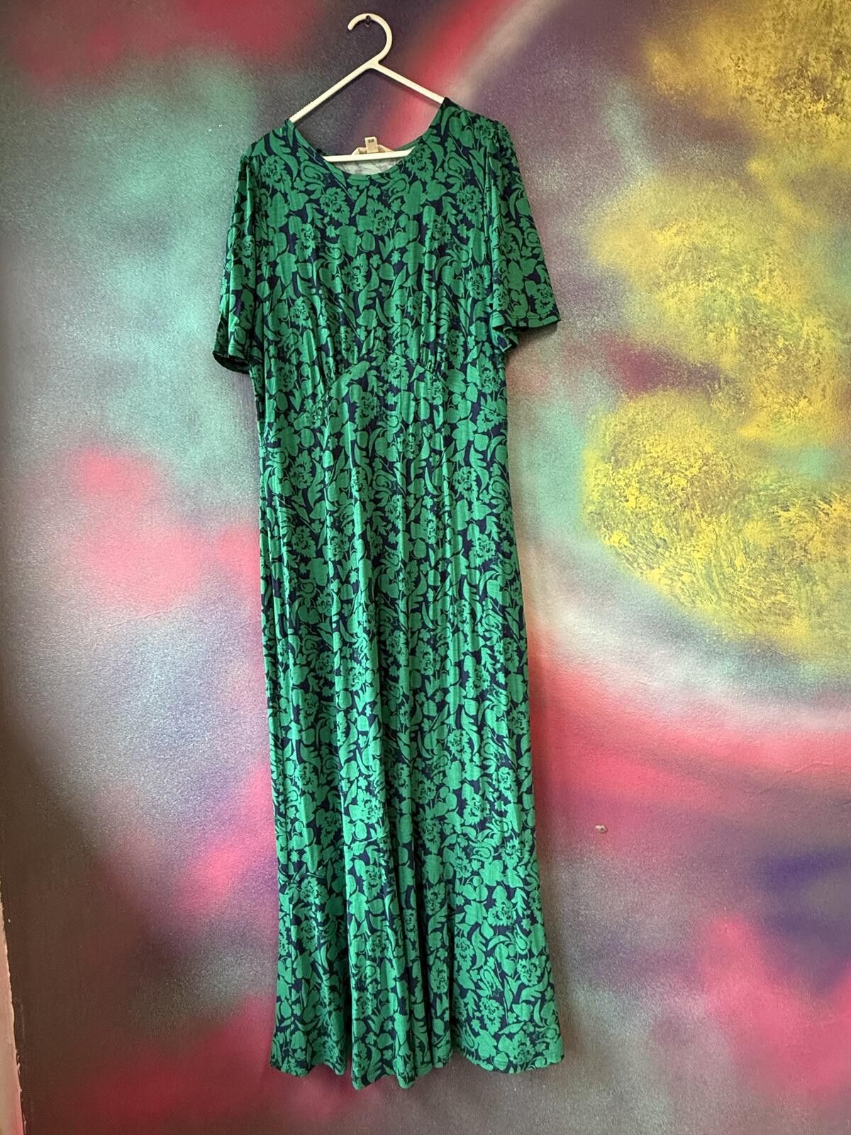 Other Boden Flippy Jersey Midi Dress in Meadow Green Floral Size XL / US 12-14 / IT 48-50 - 2 Thumbnail