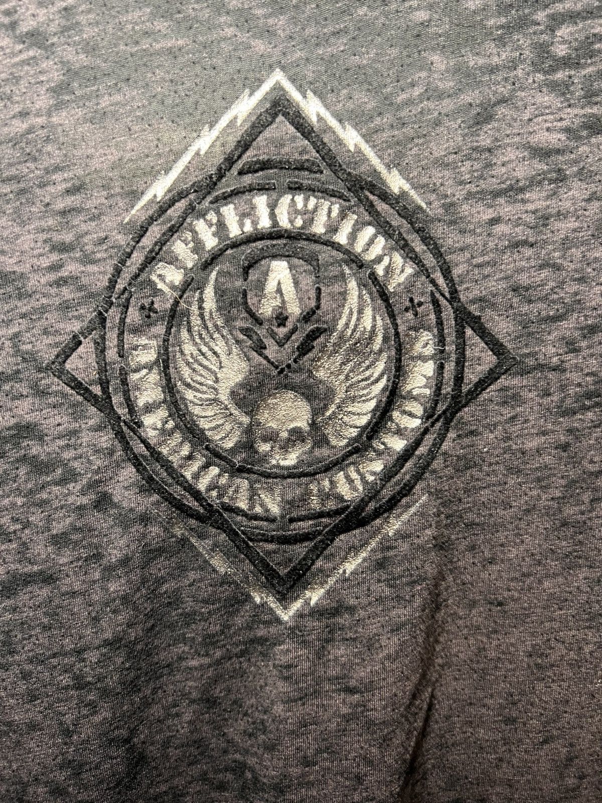 Affliction Vintage Affliction metallic skull and wing sheer T-shirt Size US XL / EU 56 / 4 - 9 Thumbnail